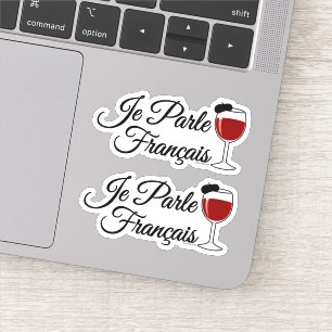 Pegatina Je Parle Francais hablo la boina francesa de la