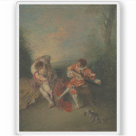 Pegatina Jean-Antoine Watteau - La Surprise