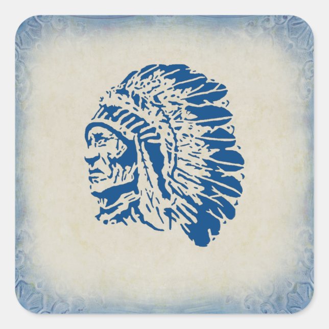 Pegatina Jefe Indio de Blue Silhouette (Anverso)