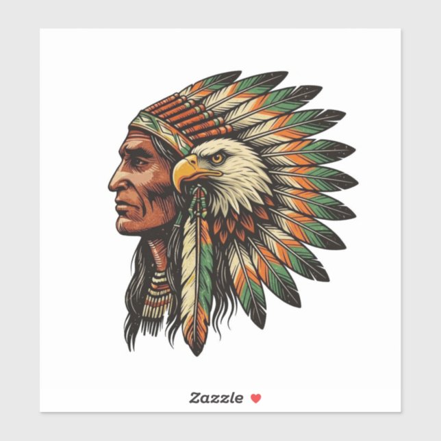 Pegatina Jefe y Águila (Hoja)