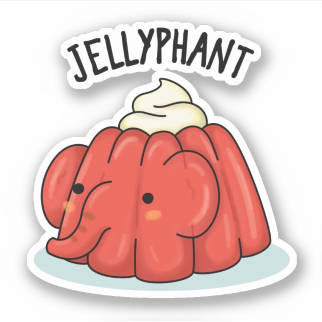 Pegatina Jellyphant Funny Elephant Jelly Pun (Anverso)