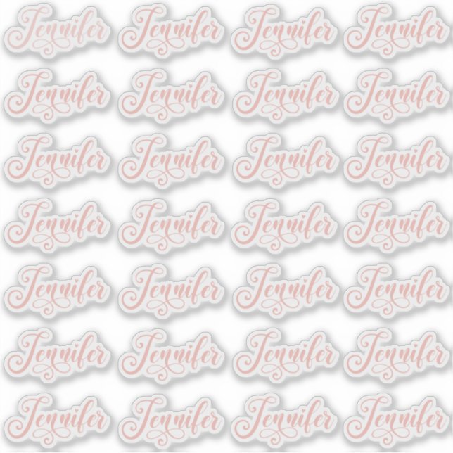 Pegatina Jennifer decorativa rosa dorado Rosa 28 Individual (Anverso)