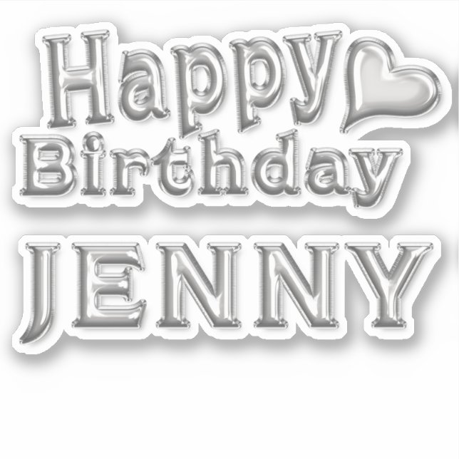 Pegatina Jenny Happy Birthday silver Aufkleber Sticker (Anverso)
