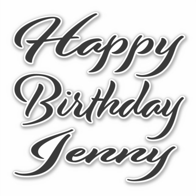 Pegatina Jenny Name Vorname black Sticker Geburtstag (Anverso)