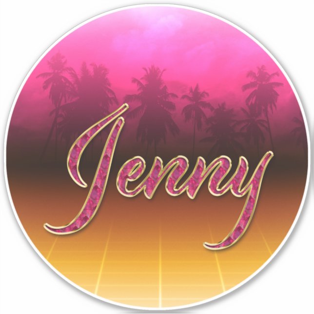 Pegatina Jenny Vorname Name golden pink Aufkleber Sticker (Anverso)