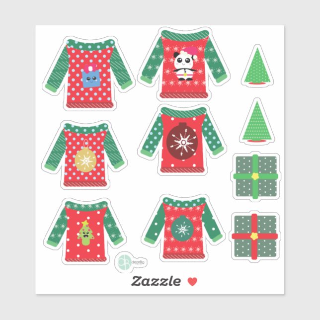 Pegatina Jerséis Feos de Navidad Planificador Stickers Kawa (Hoja)