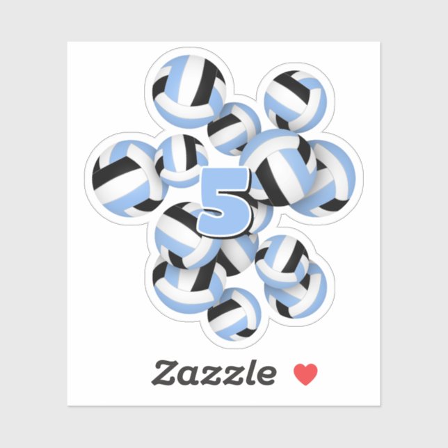 Pegatina jersey número de niños lt bolas de voleibol negro  (Hoja)