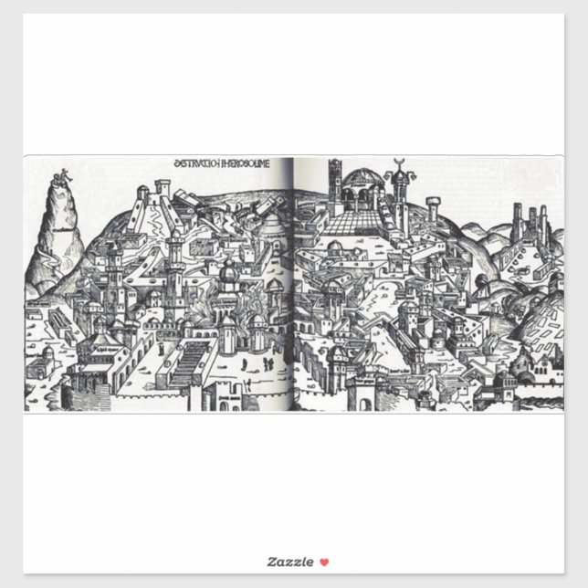 Pegatina Jerusalén durante el reinado de Salomón (Hoja)