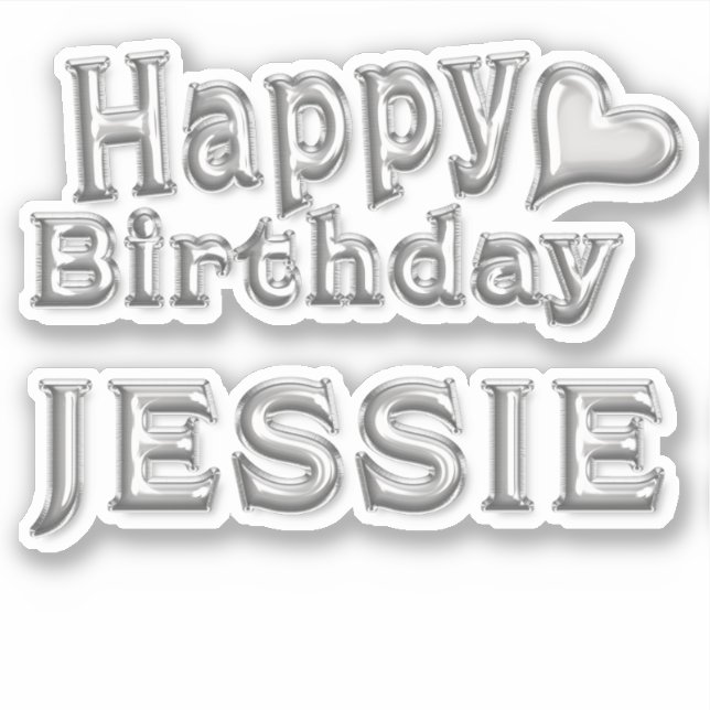 Pegatina Jessie Happy Birthday silver Aufkleber Sticker (Anverso)