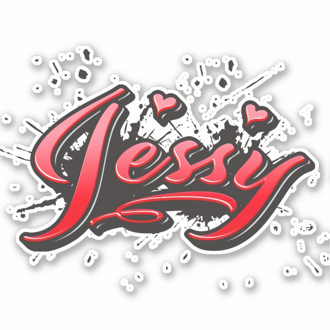 Pegatina Jessy red Heart Graffiti Aufkleber Sticker (Anverso)