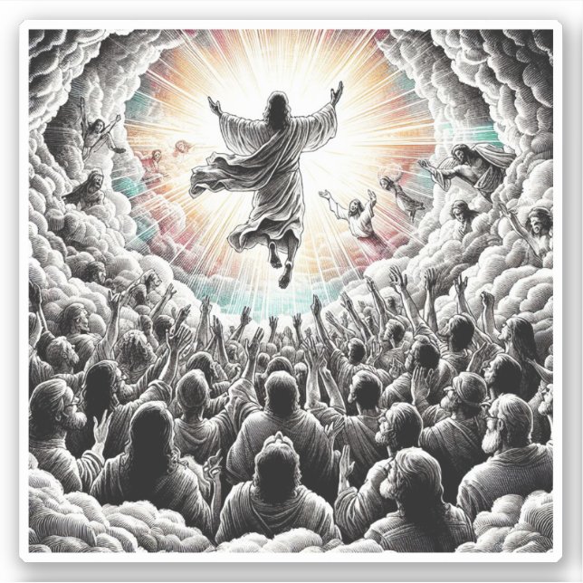 Pegatina Jesucristo El arte religioso cristiano (Anverso)