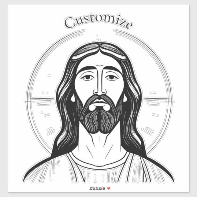 Pegatina Jesucristo Thunder_Cove (Hoja)