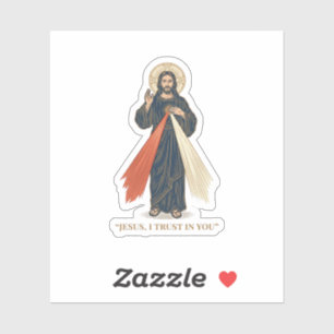 Pegatina Jesús Antiguo Confío en Ti Diseño Vectorial Religi