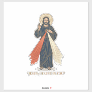 Pegatina Jesús Antiguo Confío en Ti Diseño Vectorial Religi