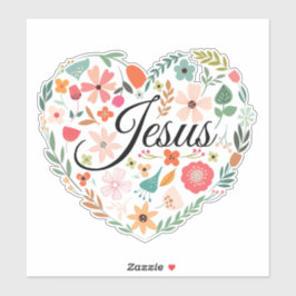 Pegatina Jesús Boho Motif del Corazón Cristiano Inspirador