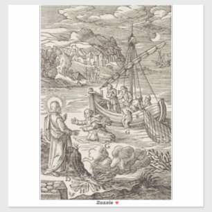 Pegatina Jesús caminando sobre el agua