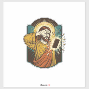 Pegatina Jesús cegando la máxima brillo del teléfono a medi