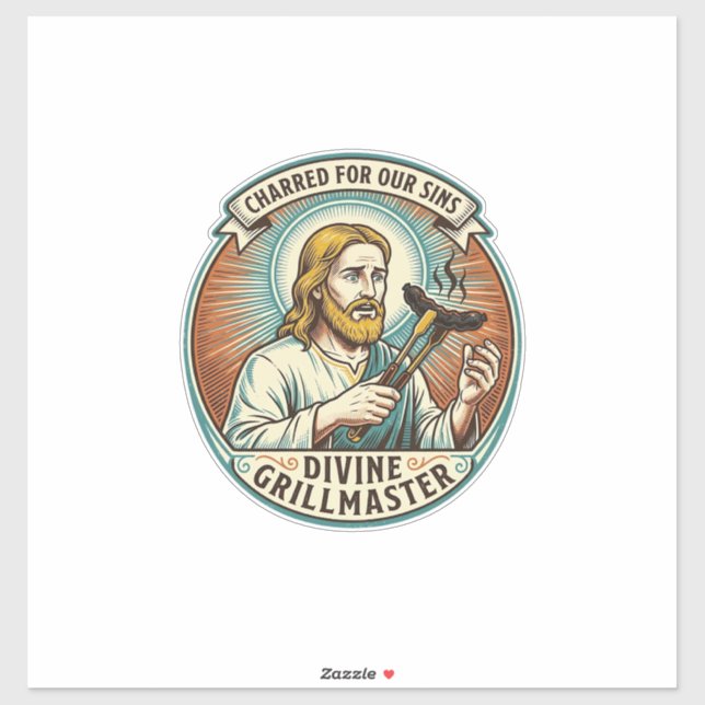 Pegatina Jesús Completamente Quemado Perro Caliente Negro H (Hoja)