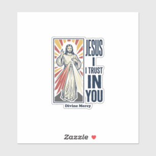 Pegatina Jesús Confío En Ti Diseño de Camiseta Divina Miser