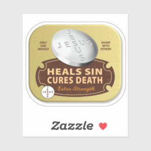 Pegatina Jesús cuera la píldora - Dios de la fe religiosa c