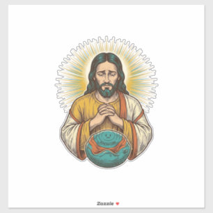 Pegatina Jesús decepcionado Bola de ejercicio desinflada Fr
