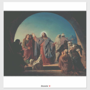 Pegatina Jesús despierta a Lázaro por Robert Wilhelm Ekman 