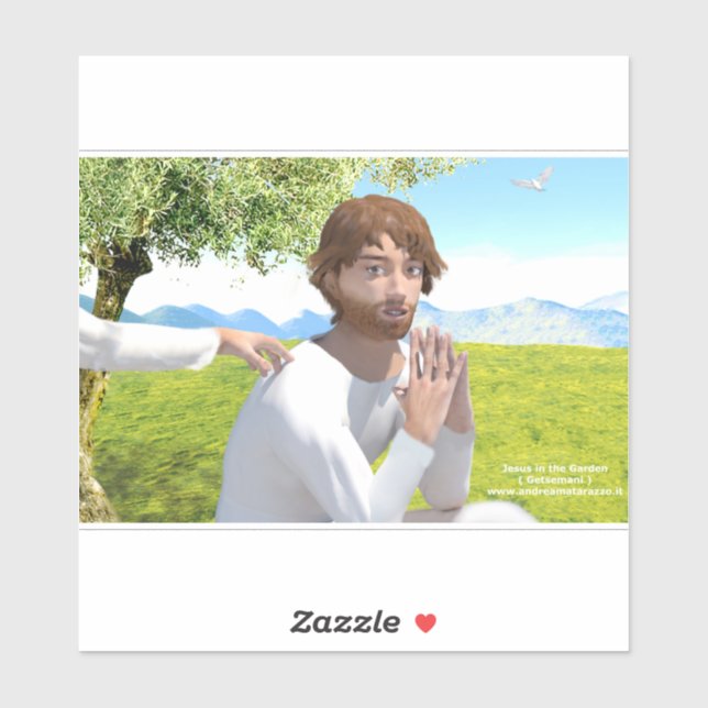 Pegatina Jesús en el jardín ( Getsemani ) (Hoja)