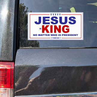 Pegatina Jesús es el rey estilo de campaña de la declaració