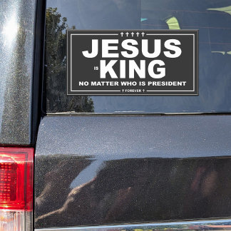 Pegatina Jesús es el rey estilo de campaña de la declaració