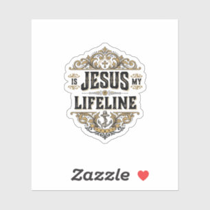 Pegatina Jesús Es Mi Línea De Vida Camiseta Cristiana Vinta