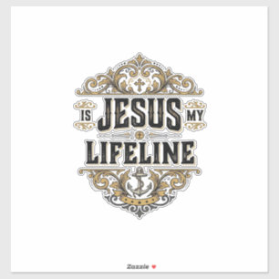 Pegatina Jesús Es Mi Línea De Vida Camiseta Cristiana Vinta