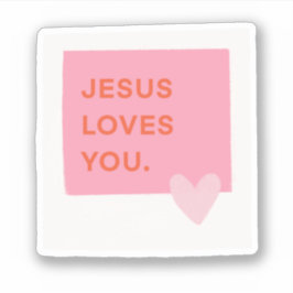 Pegatina Jesus Loves You Polaroid Sticker