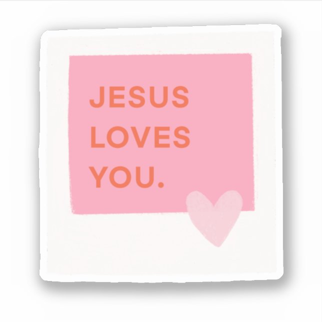 Pegatina Jesus Loves You Polaroid Sticker (Anverso)