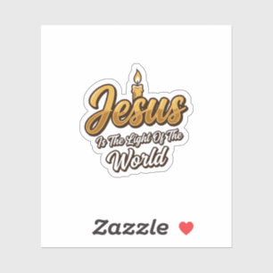 Pegatina Jesús Luz del Mundo Vela Cristiana Vector_1