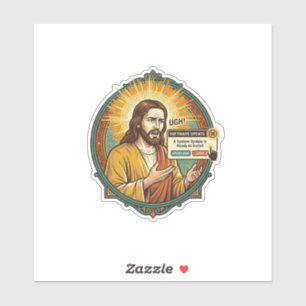 Pegatina Jesús Molesta Actualización de Software Ventana Em