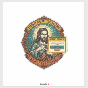 Pegatina Jesús Molesto Aceptar Cookies Pop Up Navegador Int
