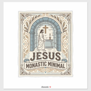 Pegatina Jesús Monástico Minimalista Jesús Monástico Minima