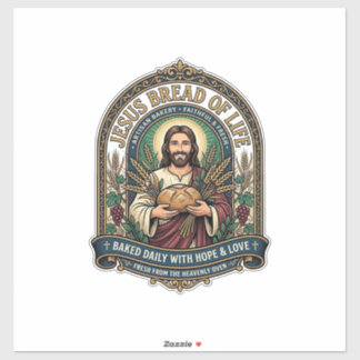 Pegatina Jesús Pan De Vida Jesús Pan Vida Panadería Cristo