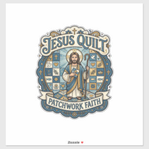 Pegatina Jesús Parche de Colcha de Retazos Fe Jesús Colcha 