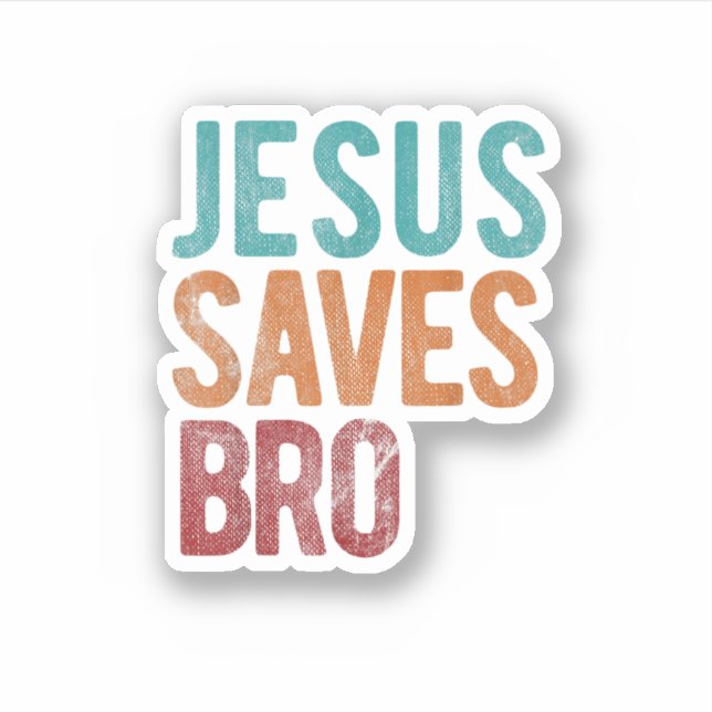 Pegatina Jesus Saves Bro Christian Religious Jesus  (Anverso)