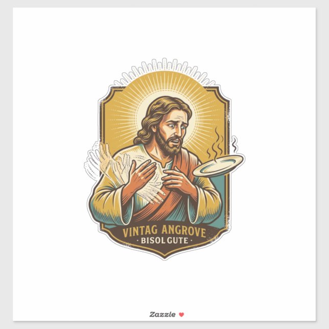 Pegatina Jesús se quemó el dedo al sacar el plato del micro (Hoja)
