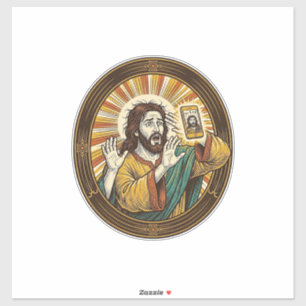 Pegatina Jesús Selfie Accidental de Cámara Frontal Doble Ba