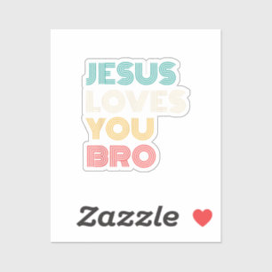 Pegatina Jesús Te Ama Hermano, Gracioso Retro De Fe Cristia