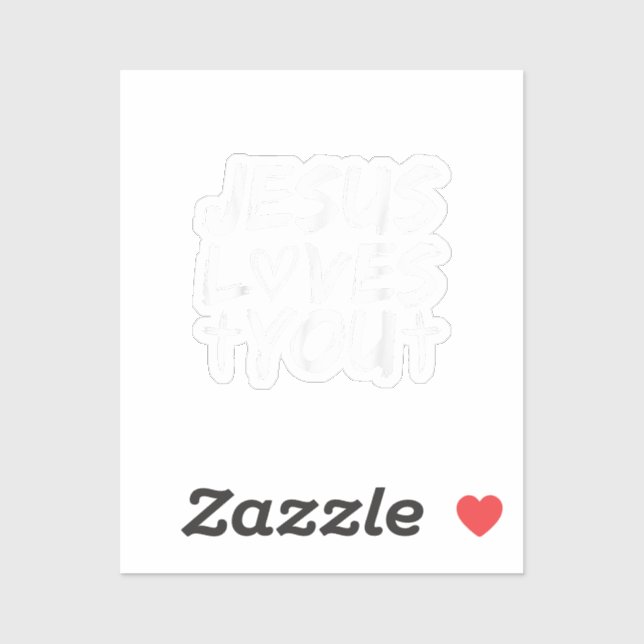 Pegatina Jesús Te Ama Yo Jesús (Hoja)