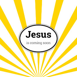 Pegatina Jesús viene pronto Vinil negro cortado por Persona