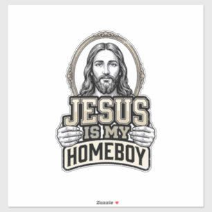 Pegatina Jesús Vintage es Mi Amigo Grabado Diseño Vectorial
