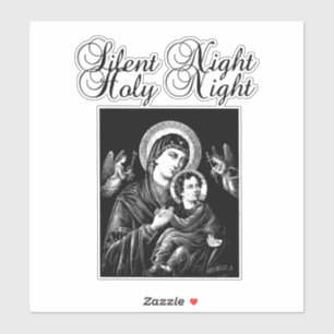 Pegatina Jesús Virgen María Navidades Silenciosos Noche art