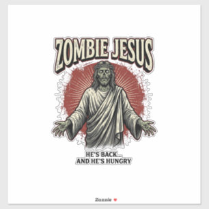 Pegatina Jesús Zombie Grabado Antiguo Diseño de Camiseta Di