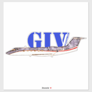 Pegatina Jet privado Gulfstream GIV con tipografía audaz