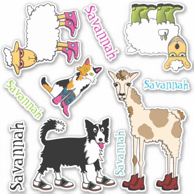 Pegatina Jett y la variedad de amigos (Anverso)